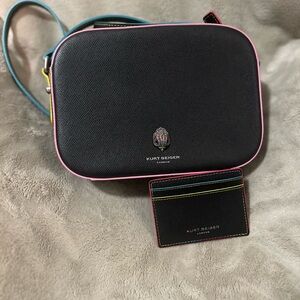 Kurt Geiger Black Bag with Rainbow Stitching